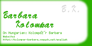 barbara kolompar business card